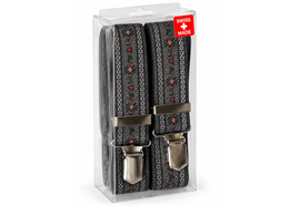 Hosenträger Ethno anthrazit - Swiss Made