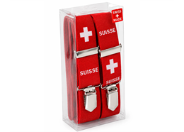 Hosenträger rot Schweizerkreuz - Swiss Made