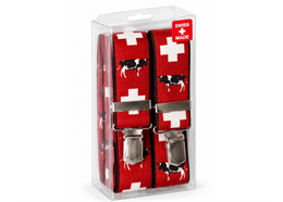 Hosenträger Schweizerkreuz mit Kuh - Swiss Made