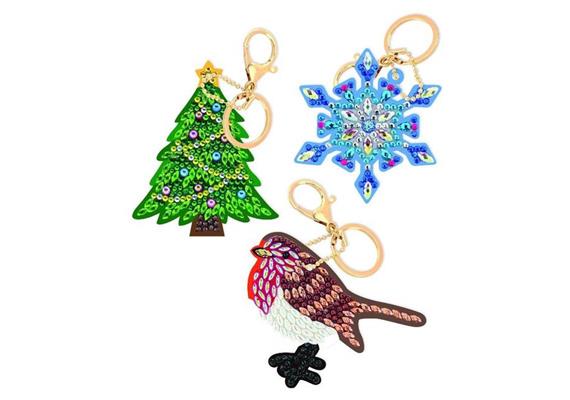 Joie festive, Crystal Art porte-clés Kit 3 pièces