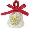 Keramik Glocke weiss mit Edelweiss 4 cm