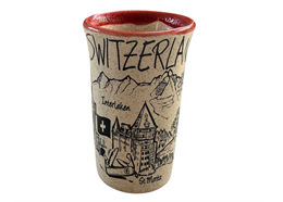 Keramik Shot Glas Switzerland mit Städte