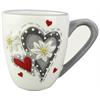 Keramik Tasse mit Herz und Edelweiss