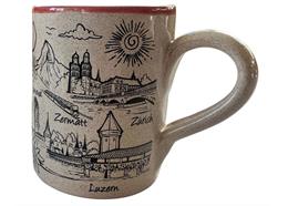 Keramik Tasse Switzerland mit Städte