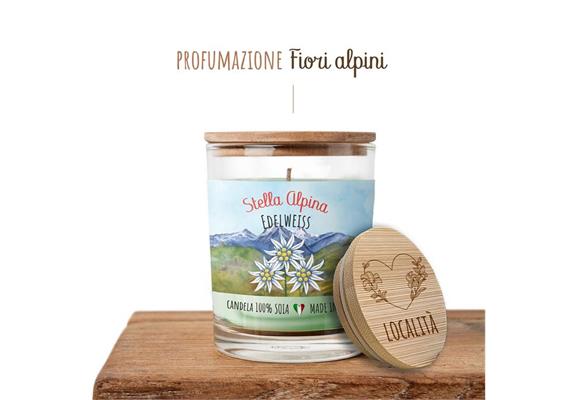 Kerze aus Soja-Wachs mit Edelweiss, 70 g