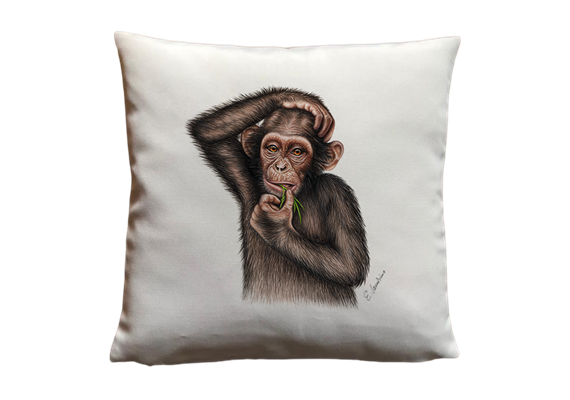 Kissen Affe, Leinenhaptik, 40 x40cm