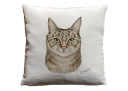 Kissen Katze, Leinenhaptik, 40 x40cm