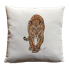 Kissen Leopard, Leinenhaptik, 40 x40cm