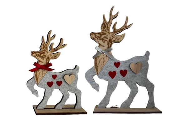 Kleiner Hirsch im Filz-Look, 16 cm, 2 assortiert