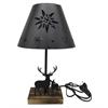Lampe aus Metall, Edelweiss und Hirsch