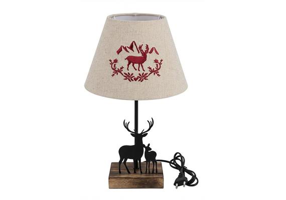 Lampe aus Metall, Hirsch Motiv, 36.5 cm