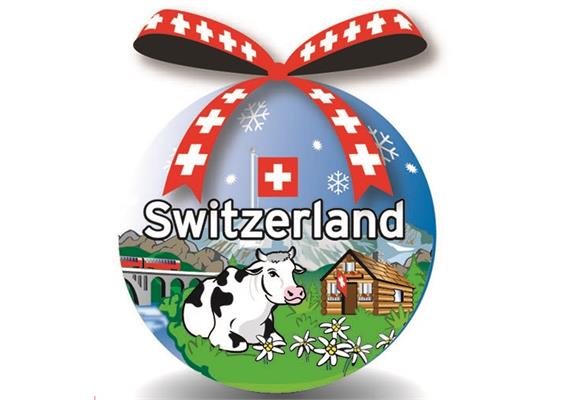 LED Ornament Dekokugel Alpenlandschaft Switzerland
