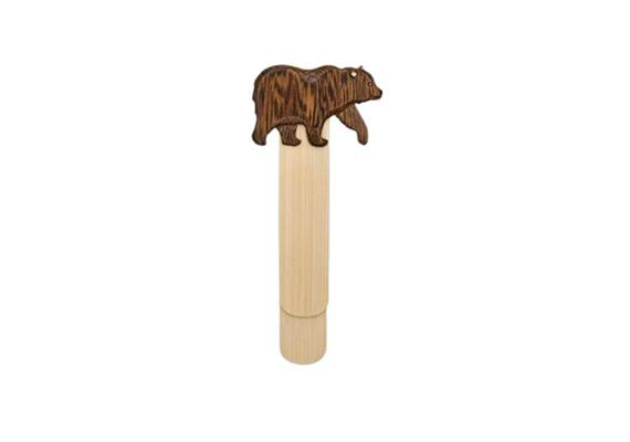 Lesezeichen mit Bär aus Holz