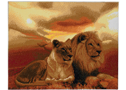 Lions de la savane, 40x50cm Crystal Art Kit