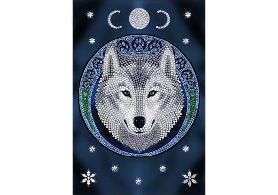 Loup lunaire, Crystal Art Carnet de notes ANNE STOKES