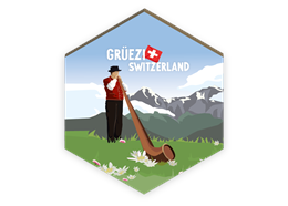 Magnet Alphornbläser - Grüezi Switzerland