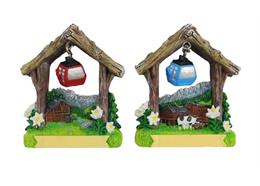 Magnet Berghütte Sommermotiv mit Seilbahn 2 ass.