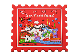 Magnet CL red Briefmarke Switzerland, Rubber, 66 x 59 mm