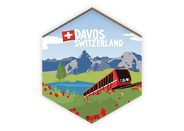 Magnet Davos Berglandschaft mit Zug