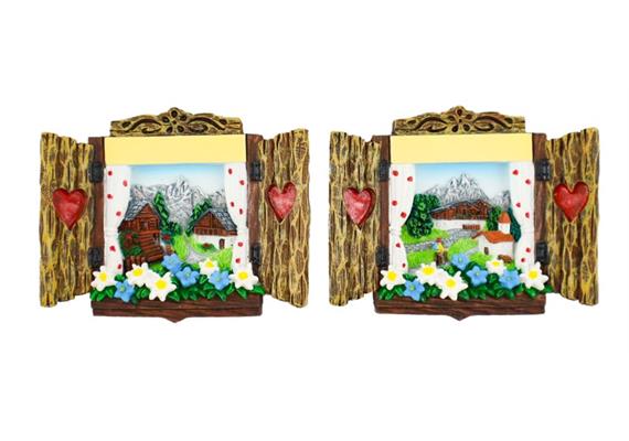 Magnet Fenster Sommer, 7.5x6cm, 2 assortiert