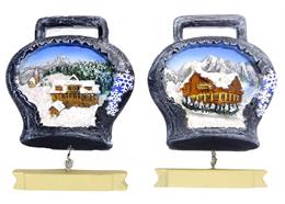 Magnet Glocke Winterlandschaftt, 7 x 5.5cm, 2 assortiert