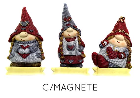 Magnet Gnom Damen, 3 assortiert