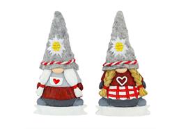 Magnet Gnom Damen mit Edelweiss, 2 assortiert