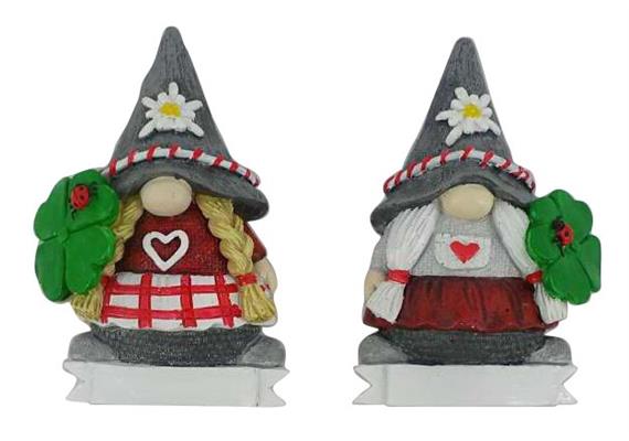 Magnet Gnom Kleeblatt, 2 assortiert