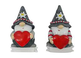 Magnet Gnom mit Bart und Herz, 2 assortiert