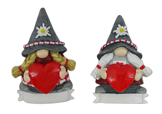 Magnet Gnom mit Herz, 2 assortiert