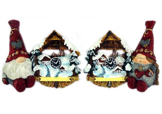 Magnet Gnom mit Kuckuck, 2 assortiert