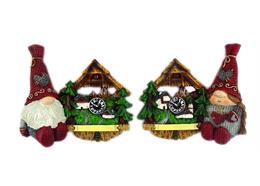 Magnet Gnom mit Kuckucksuhr, 2 assortiert