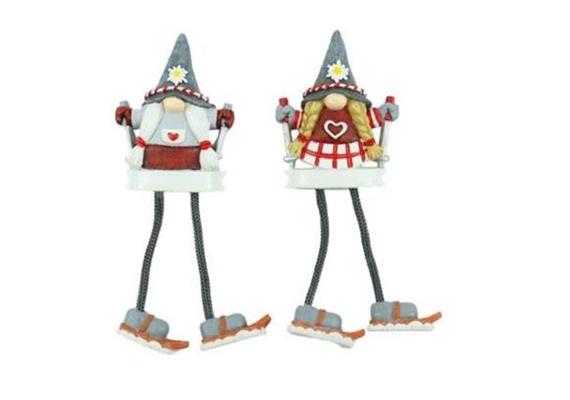 Magnet Gnom mit langen Beinen und Ski, 2 assortiert