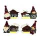 Magnet Gnom mit Winterhaus, 4 assortiert