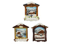 Magnet Haus Winter, 6.5x7.5cm, 3 assortiert