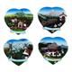 Magnet Herz Sommerlandschaft mit Berge, 4 assortiert