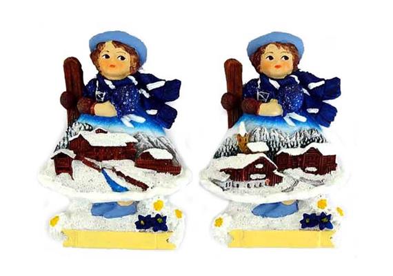 Magnet Mädchen Winterlandschaft, 2 assortiert