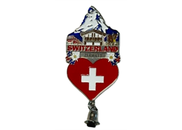 Magnet Metall Matterhorn Zermatt Switzerland Herz, silber