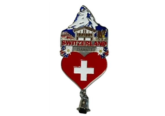 Magnet Metall Matterhorn Zermatt Switzerland Herz, silber