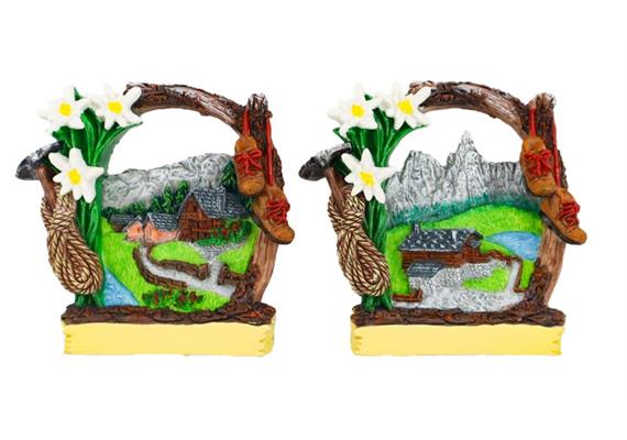 Magnet rund Sommer, 6.5x7cm, 2 assortiert