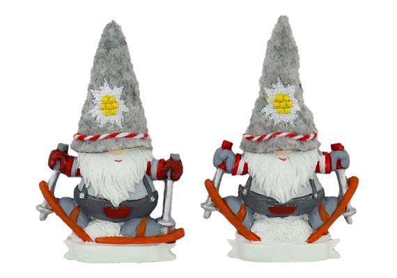 Magnet Skifahrer Gnom, 5.5x8.5cm, 2 assortiert
