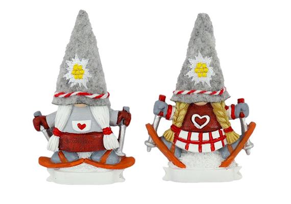 Magnet Skifahrer Gnom Damen, 2 assortiert