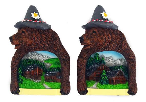 Magnet Sommer Bär mit Tiroler Hut, 2 assortiert