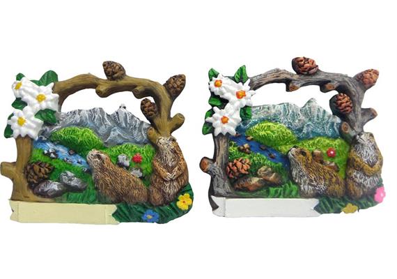 Magnet Sommer Berge mit Murmeltier, 2 assortiert