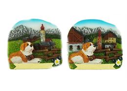 Magnet Sommer Bernhardiner Hund, 2 assortiert