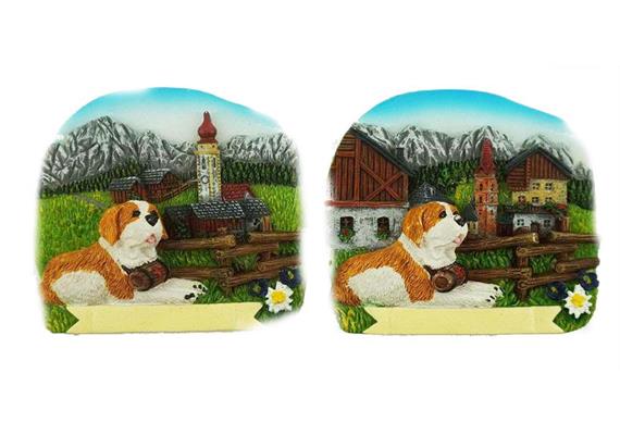 Magnet Sommer Bernhardiner Hund, 2 assortiert