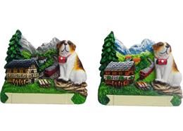 Magnet Sommer Bernhardiner mit Almhaus, 2 assortiert