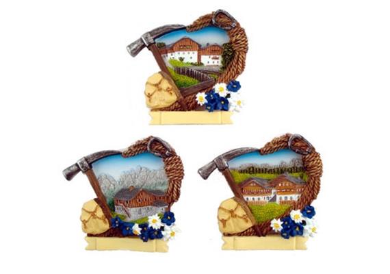 Magnet Sommer Eisbickel mit Häuser und Blumen, 3 assortiert