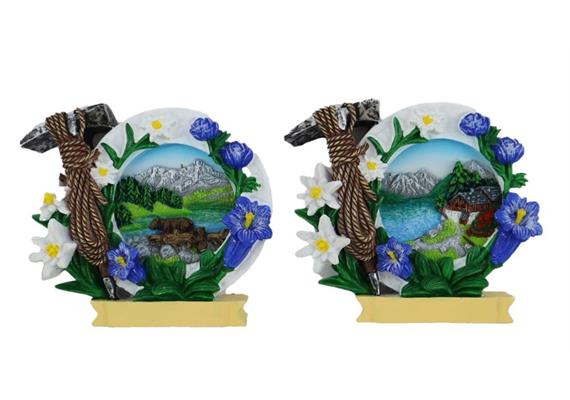 Magnet Sommer Enzian und Berglandschaft, 2 assortiert