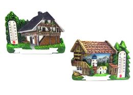 Magnet Sommer Häuser mit Thermometer, 2 assortiert
